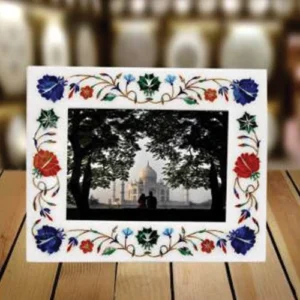 White Marble Multi-stone Photoframe