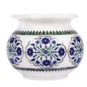 White Marble Multi-stone Decorative Bowl