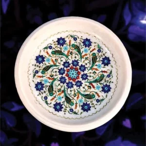 White Marble Lapis Fruit Bowl