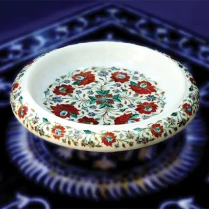 White Marble Carnelian Fruit Bowl