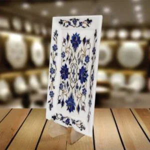 White Marble Multi-Stone Flower Plate