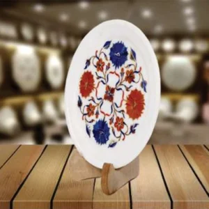 White Marble Fruit Bowl( Carnelian flower)