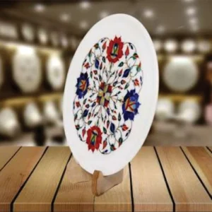 White Marble Fruit Bowl( Carnelian flower)