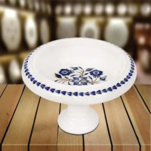 White Marble Fruit Bowl( Carnelian flower)