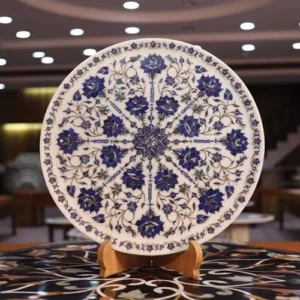 White Marble Lapis Lazuli Plate
