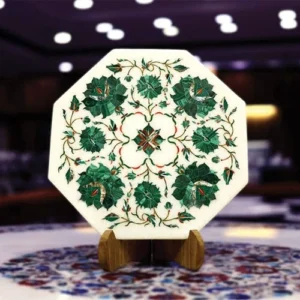 White Marble Malachite Platter