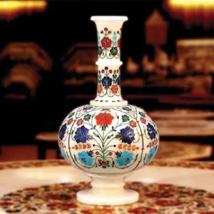 White Marble Multi Stone Vase