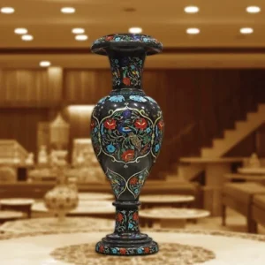 Black Onyx Marble Peacock Vase