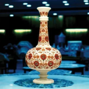 White Marble Carnelian Vase