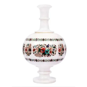 White Marble Multi-Stone Vase