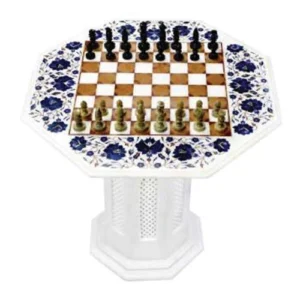 White Marble Chess Table