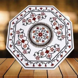 White Marble Carnelian Table Top – Modern Design
