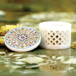 White Marble Cornelian Filigree Box