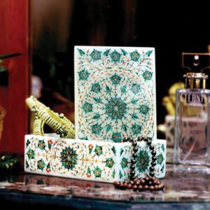 White Marble Malachite Rectangle Box