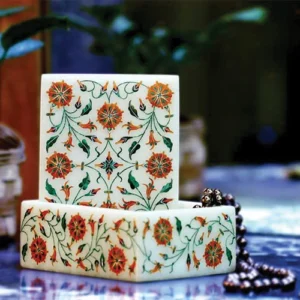 White Marble Cornelian Rectangle Box