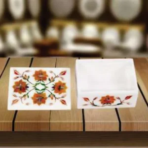 White Marble Carnelian Rectangle Box