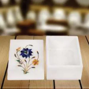 White Marble Multi-stone Elegant Box