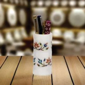 White Marble Multi-stone Stationery Stand
