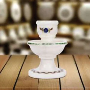 White Marble Multi-stone Candle Stand