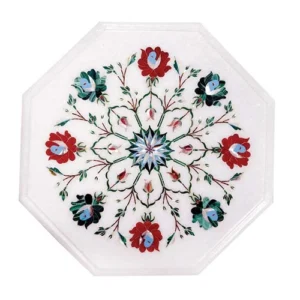 white marble multi-stone plate