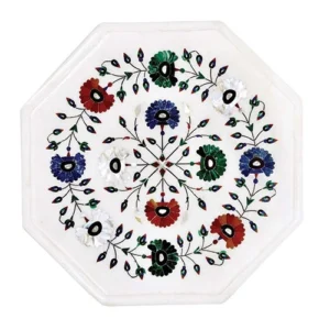 white marble multi-stone plate