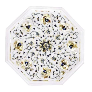 white marble multi-stone plate