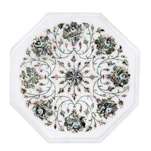 white marble multi-stone plate