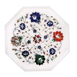 white marble multi-stone plate